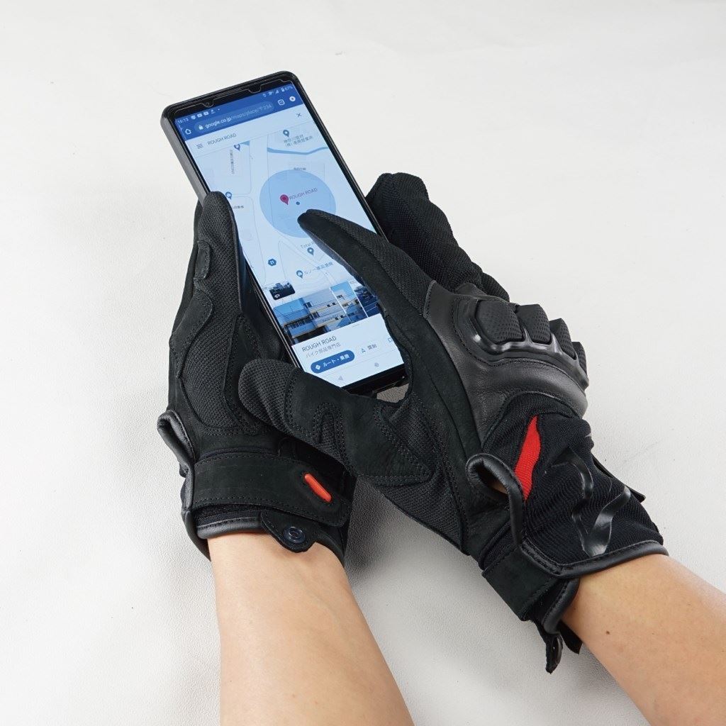 ナックルガードグローブ ブラック×Y.ブルー