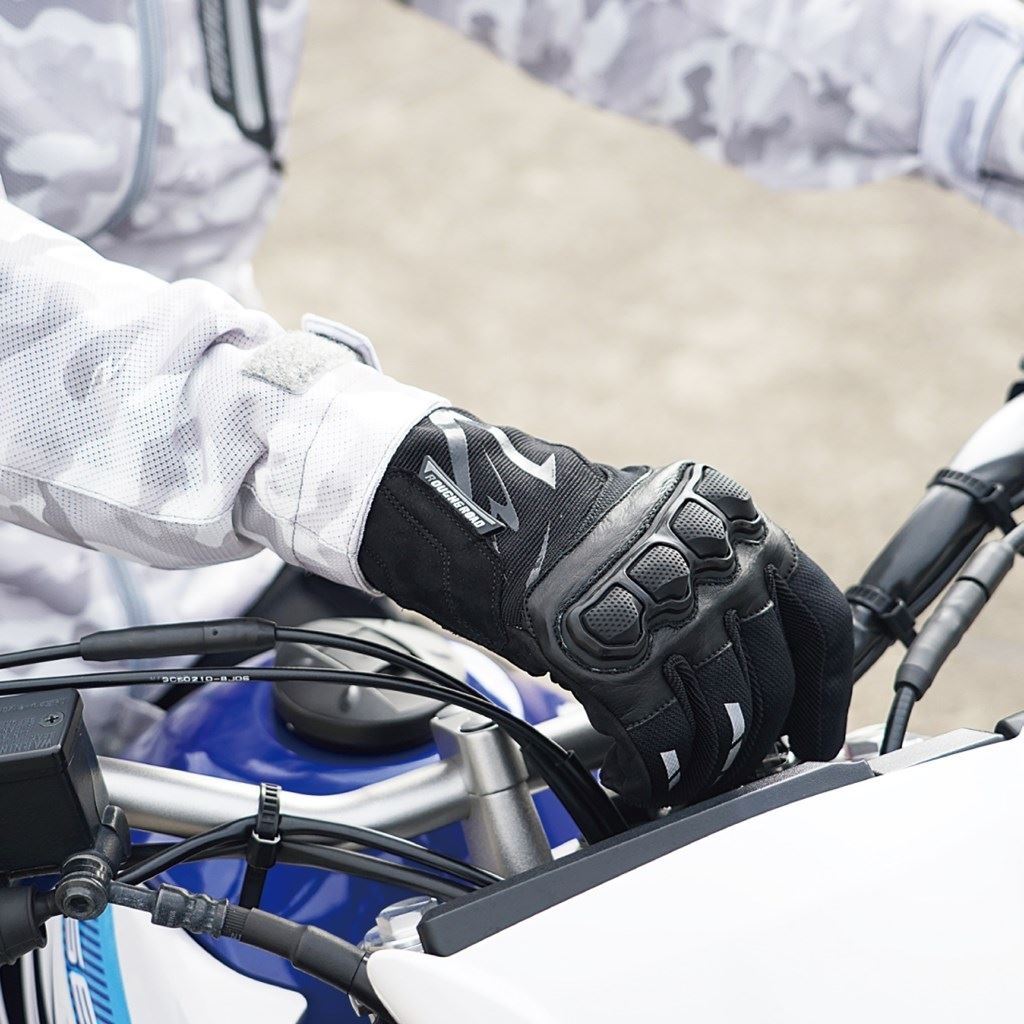 ナックルガードグローブ ブラック×Y.ブルー