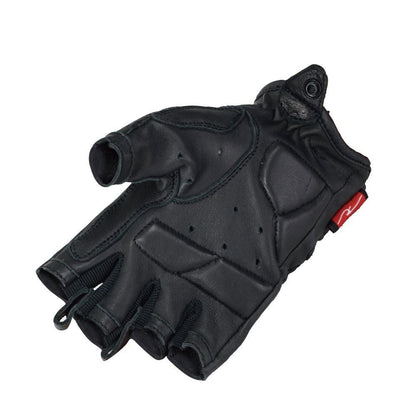 パンチングレザーハーフフィンガーグローブDS ブラック