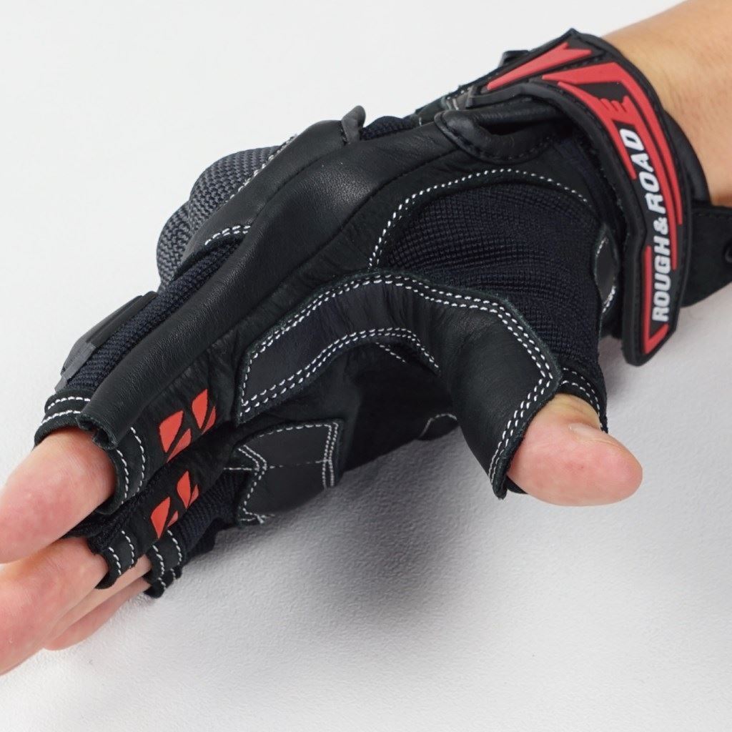 プロテクションハーフフィンガーグローブ レッド