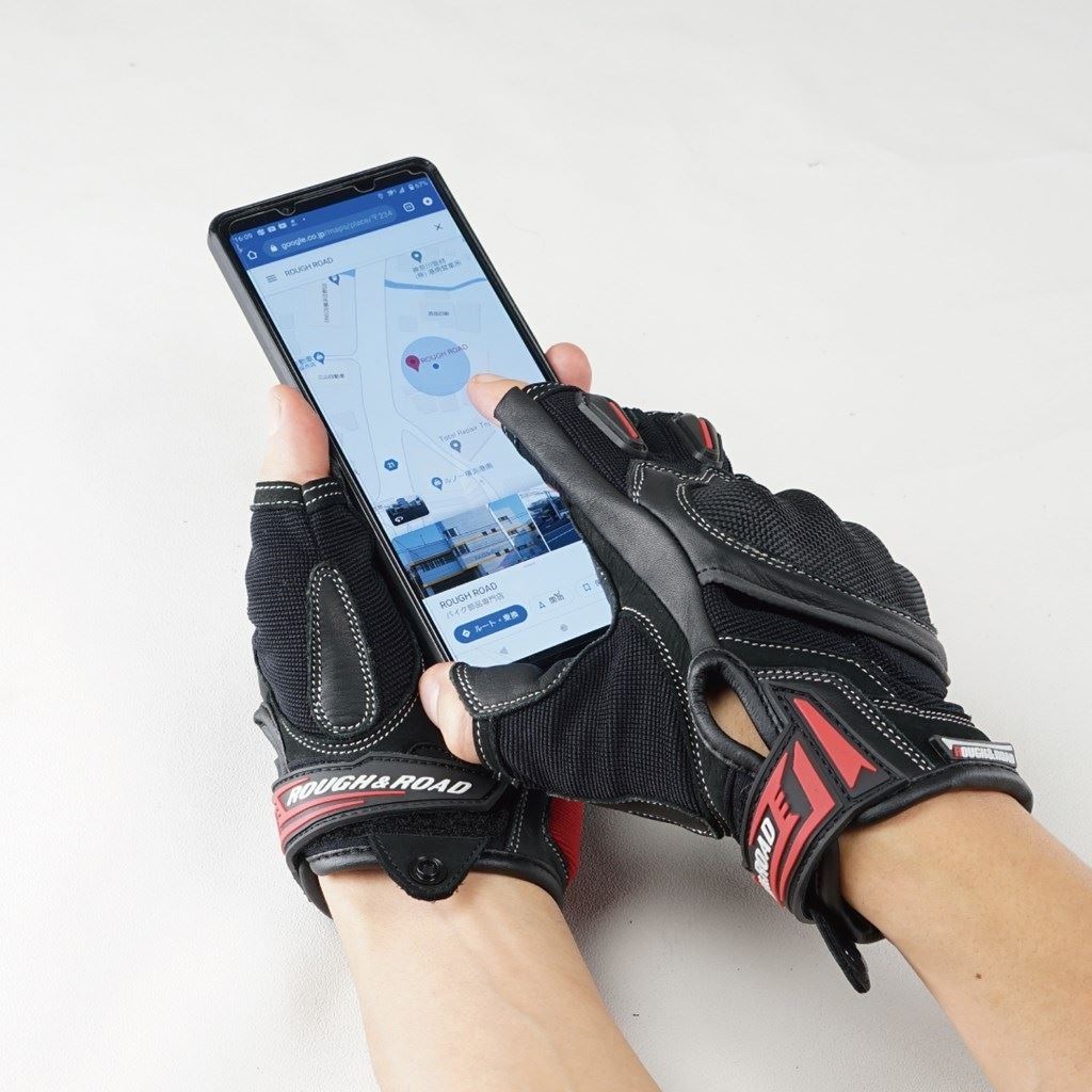 プロテクションハーフフィンガーグローブ レッド