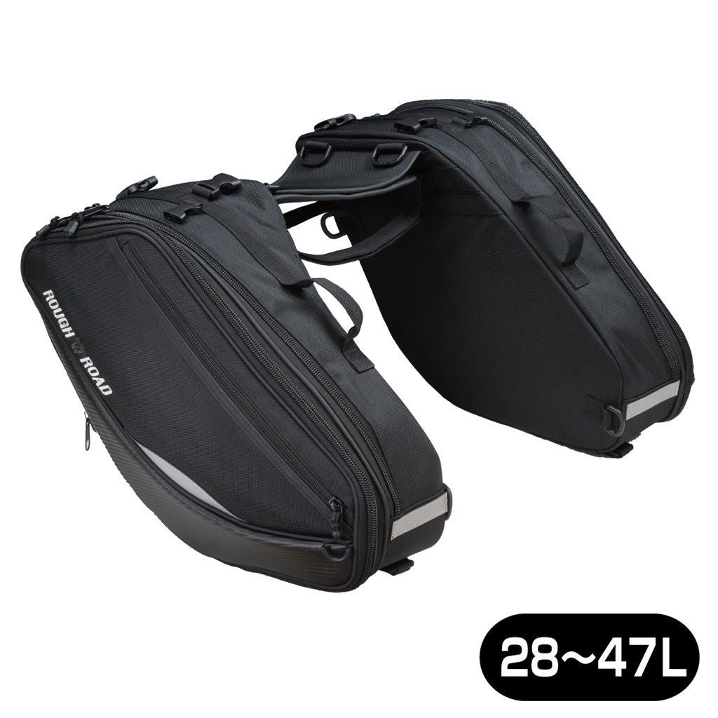 Variable Tail Fin Side Bag Black 28-47L