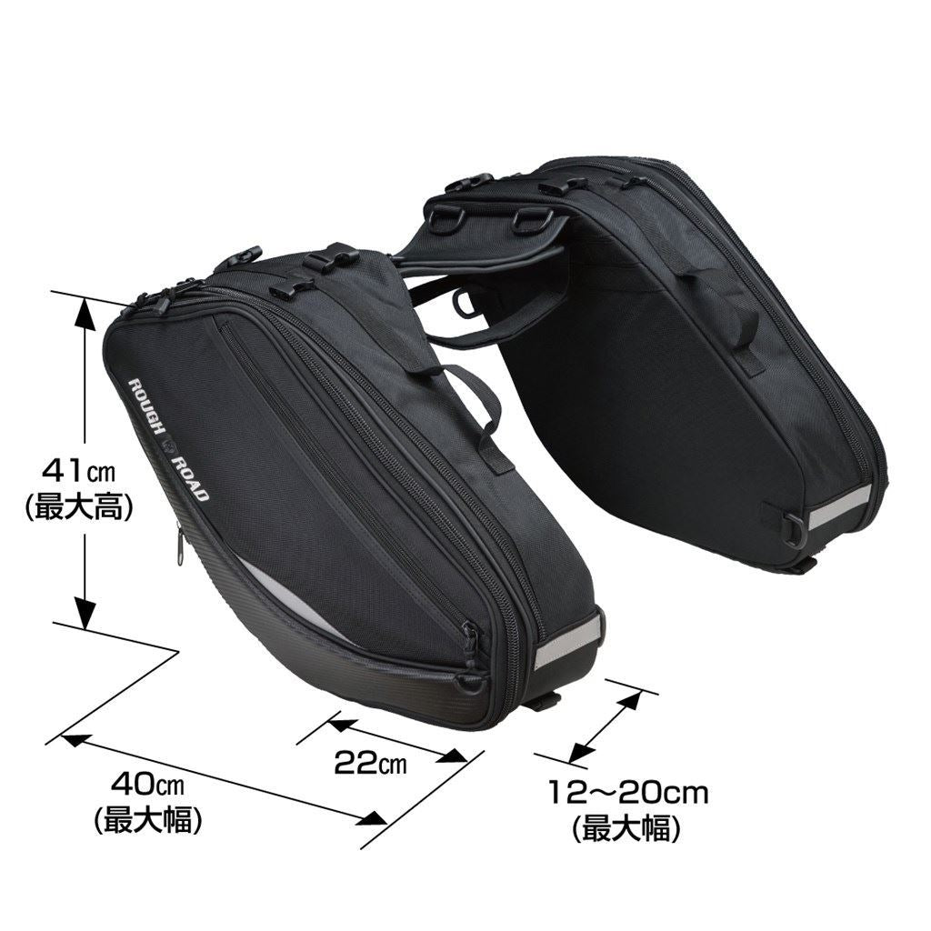 Variable Tail Fin Side Bag Black 28-47L