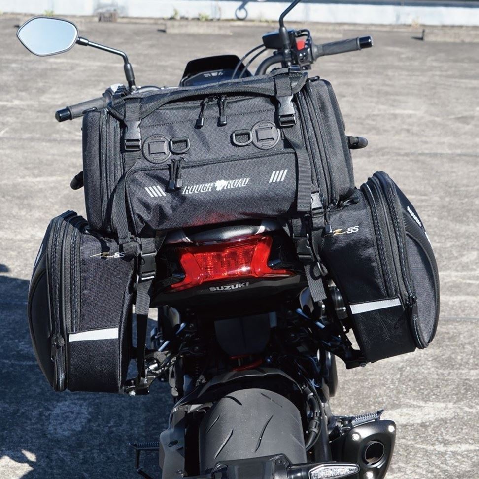 Variable Tail Fin Side Bag Black 28-47L