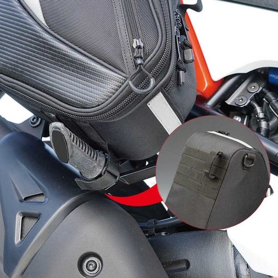 Variable Tail Fin Side Bag Black 28-47L
