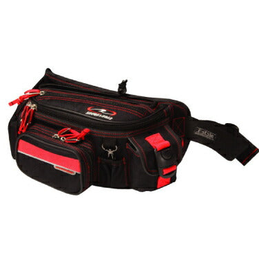 F-ラフウエストバッグ ブラック/レッド