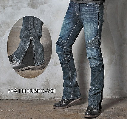 モトパンツ FEATHERBED201 ブルー 28インチ UGLYBROS