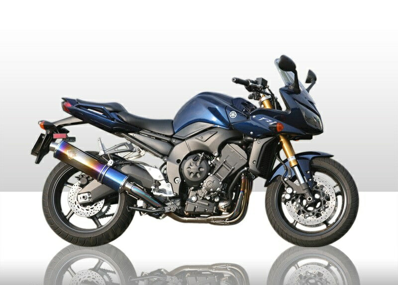 Wyvern Single Type Exhaust Titanium Oval Drag Blue Silencer FZ-1/FZ-1 Fazer