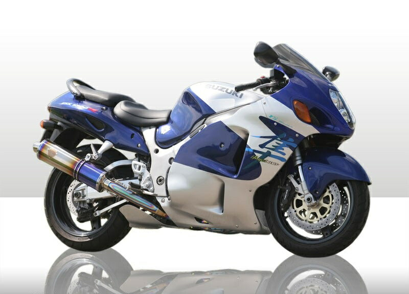 ワイバン スリップオンタイプマフラー チタンオーバルドラッグブルーサイレンサー GSX1300R隼 ハヤブサ