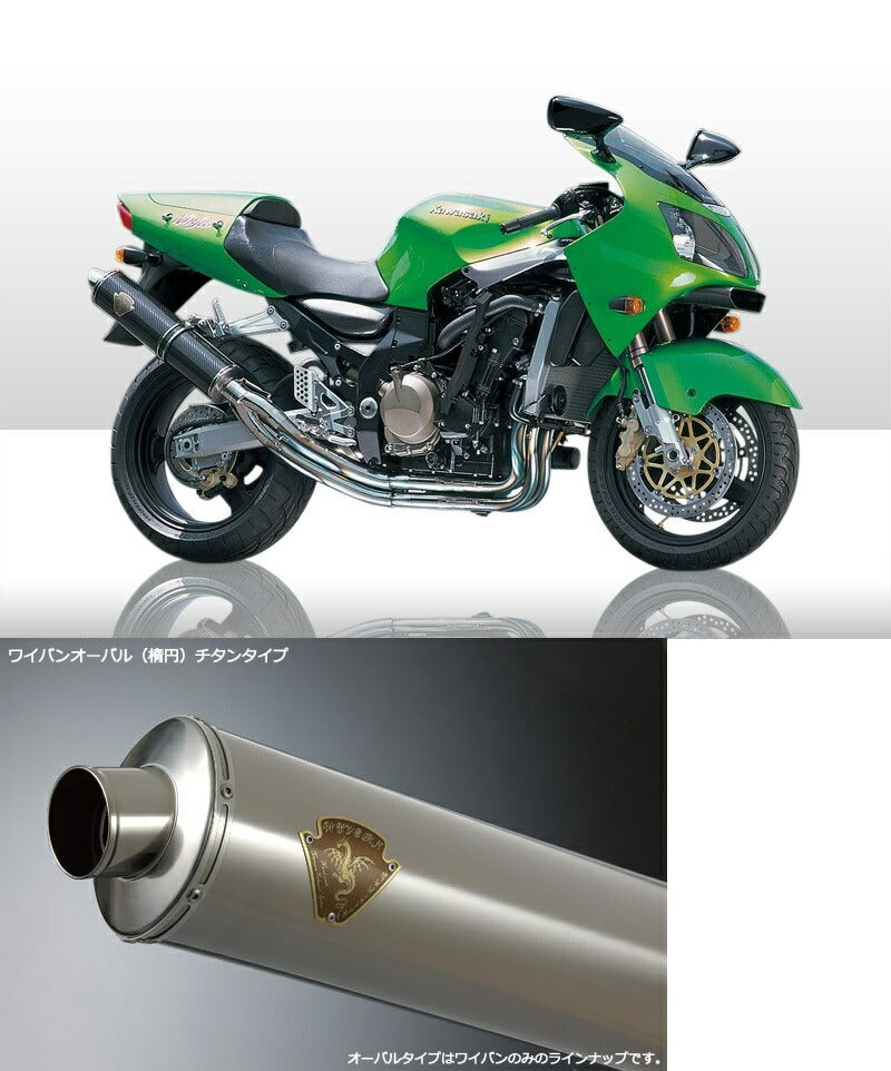 Wyvern Single-Type Exhaust Titanium Oval Silencer Ninja ZX-12R