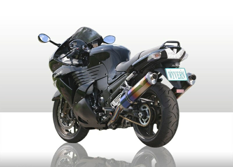 Wyvern Slip-on Exhaust Titanium Oval Drag Blue Silencer ZX-14