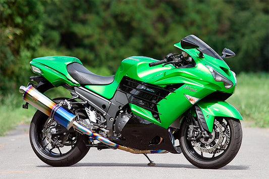Wyvern Single Type Exhaust System, Titanium Cross Oval Silencer, Ninja ZX-14R