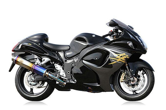 Wyvern Slip-On Titanium Cross Oval Drag Blue Silencer for GSX1300R Hayabusa
