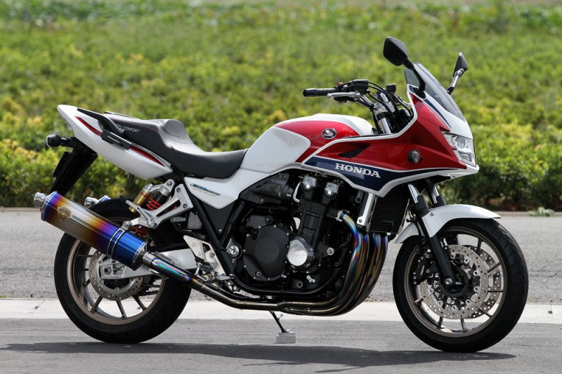 Wyvern Twin-Type Exhaust Titanium Cross Oval Drag Blue Silencer CB1300SF