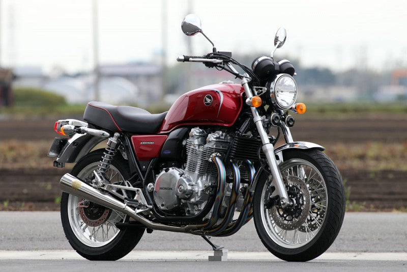 ワイバン フルエキゾースト ツインメガホンタイプマフラー チタン×バフサイレンサー CB1100EX