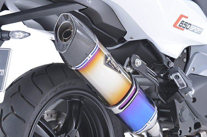 Real Spec Slip-on Muffler Titanium Drag Blue C650 Sport Lightweight Silencer