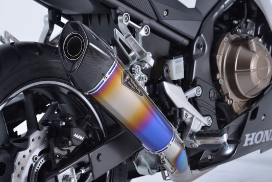 Real Spec Muffler Single/Type R Titanium Drag Blue CBR400R Lightweight Silencer