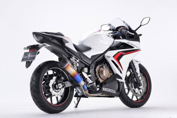 Real Spec Muffler Single/Type R Titanium Drag Blue CBR400R Lightweight Silencer