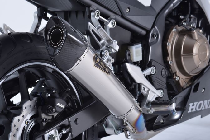 リアルスペック マフラー シングル/タイプR チタンポリッシュ CBR400R 軽量 サイレンサー