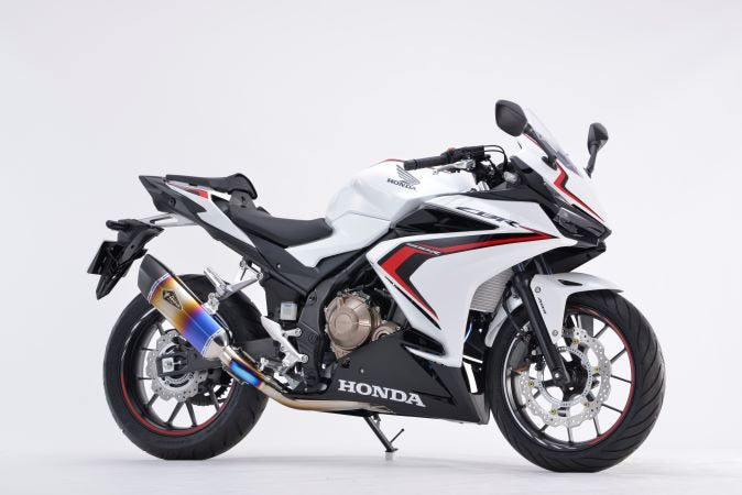 リアルスペック マフラー シングル/タイプS チタンドラッグブルー CBR400R 軽量 サイレンサー