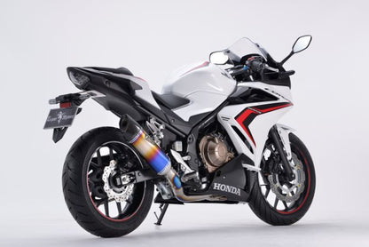 リアルスペック マフラー シングル/タイプS チタンドラッグブルー CBR400R 軽量 サイレンサー