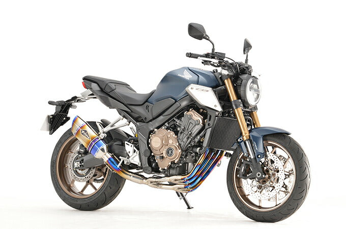 リアルスペック マフラー シングル チタンドラッグブルー CBR650R CB650R 軽量 サイレンサー