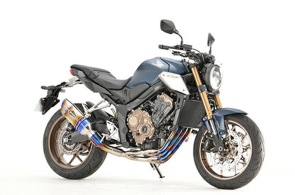 リアルスペック マフラー シングル チタンドラッグブルー CBR650R CB650R 軽量 サイレンサー