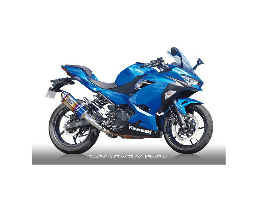 リアルスペック スリップオンタイプマフラー タイプS チタンドラッグブルーサイレンサー NINJA250 ニンジャ250