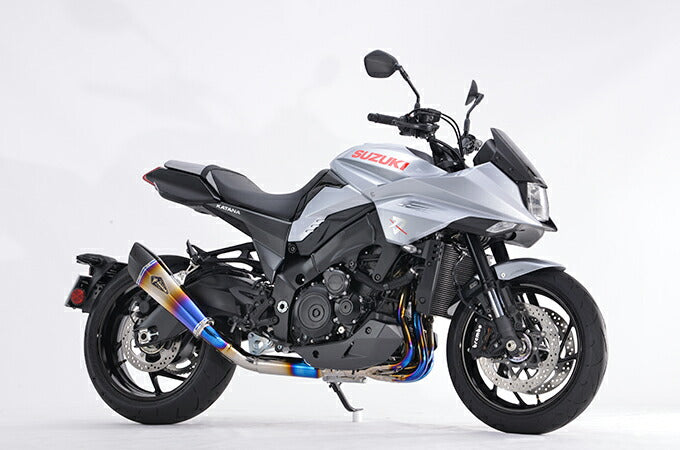 リアルスペック マフラー シングル チタンドラッグブルー カタナ GSX-S1000/F ABS 軽量 サイレンサー