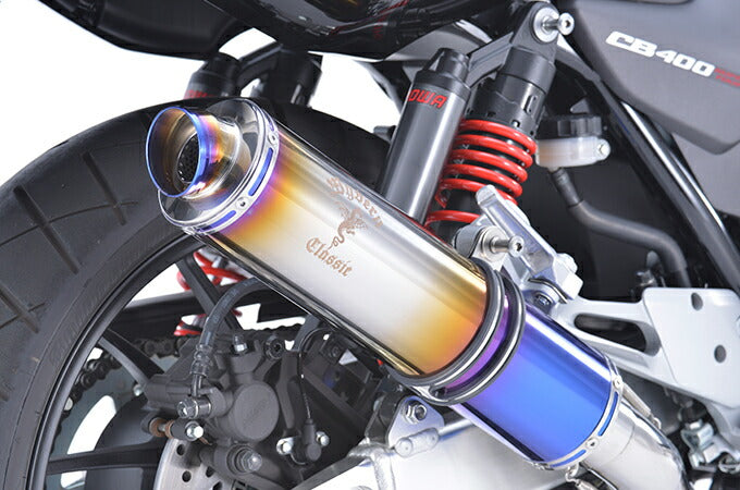 ワイバンクラシック スリップオン マフラー チタンドラッグブルー CB400SF/SB 軽量 サイレンサー