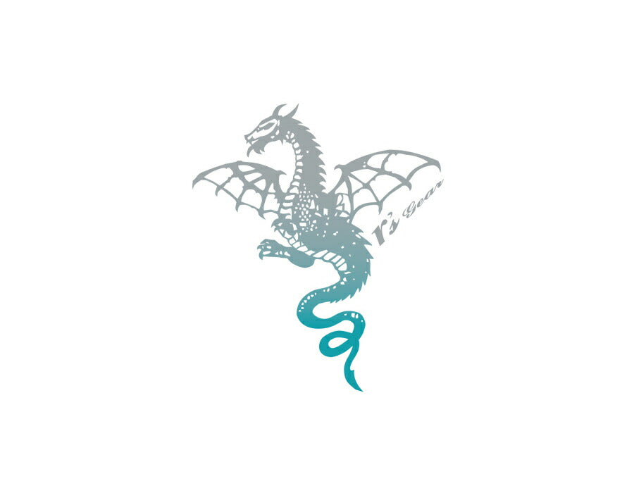 Wyvern Sticker 101mm x 116mm Die-Cut Transfer Silver Gradient Silver x Turquoise