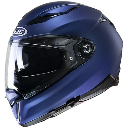 HJH205 F70 ソリッド フルフェイスヘルメット セミフラットメタリックブルー Sサイズ