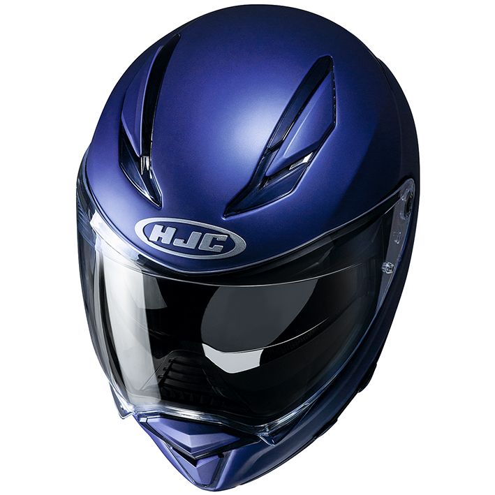 HJH205 F70 ソリッド フルフェイスヘルメット セミフラットメタリックブルー Sサイズ