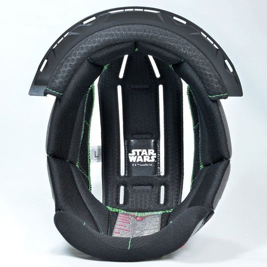 HJP448 インナーライナー ブラック(無地)/グリーンステッチ S(9mm) RPHA11 ボバ フェット 標準 ヘルメット用補修部品