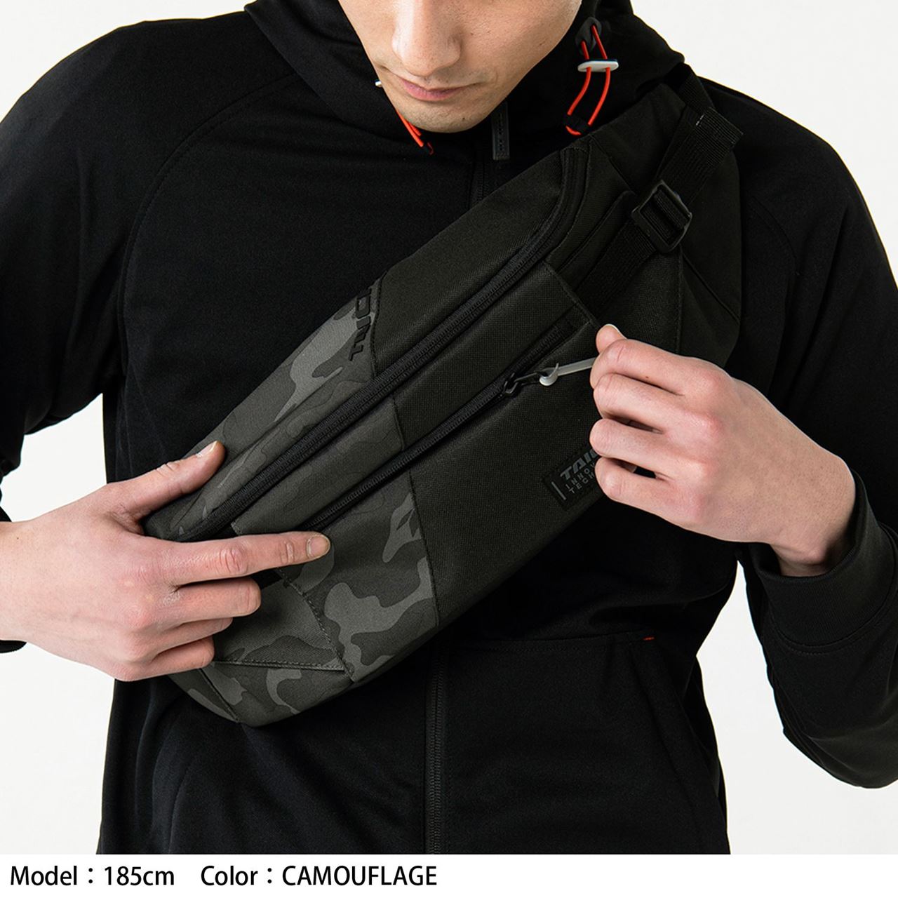 RSB285 ウエストバッグ ブラック/ホワイト 5L