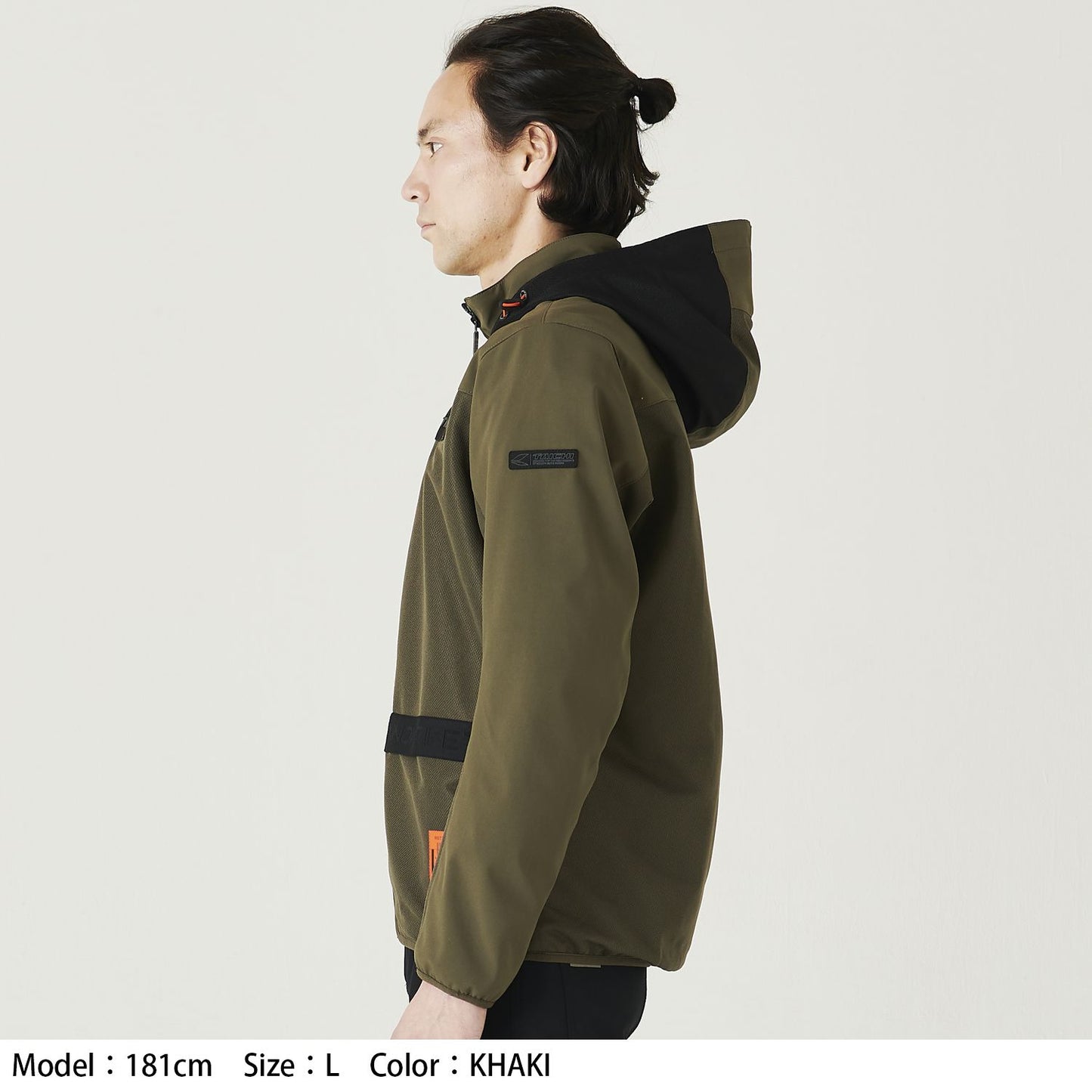 RSJ334 エアー フリップパーカ ブラック/グレー Lサイズ