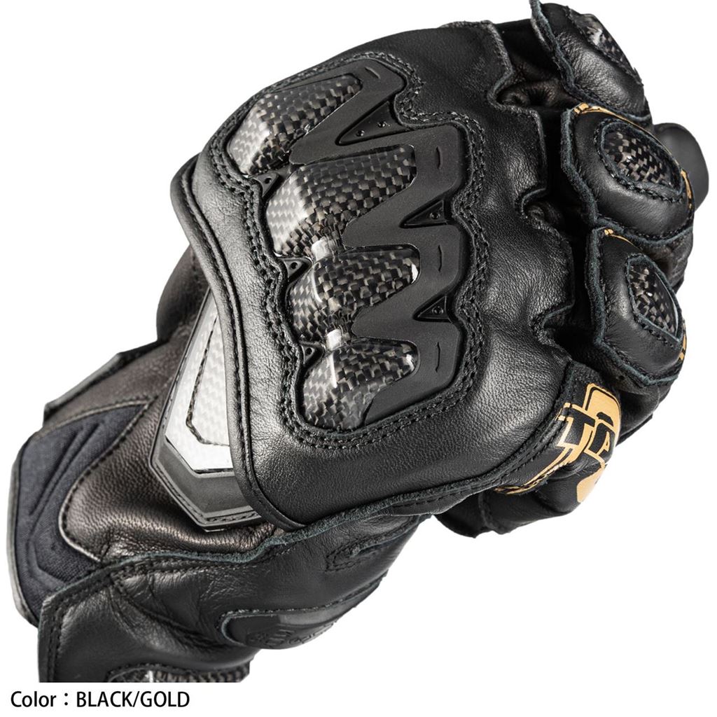 RST422 High Protection Leather Gloves Black/Black/Red XXL Size