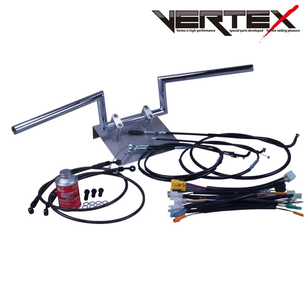 ZRX400/2 04-06年 ZR400E ロボハン アップハンドル セット ブラック ワイヤー