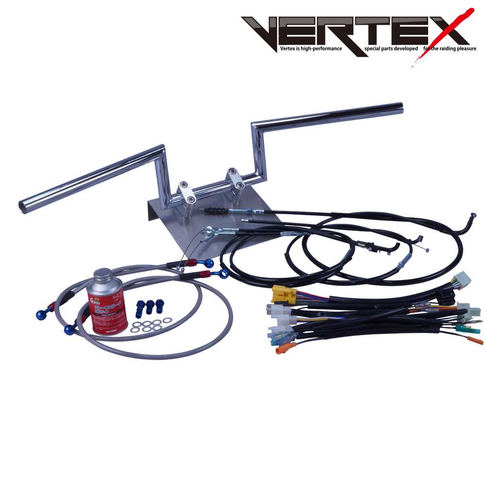 ホーク3/CB400N 78-79年 ロボハン アップハンドル セット ブラック ワイヤー