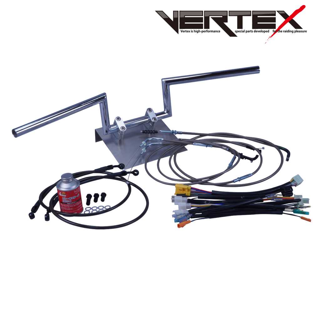 GS400 1型 76-77年 ロボハン アップハンドル セット ブラックメッシュ ダークメッシュ ワイヤー