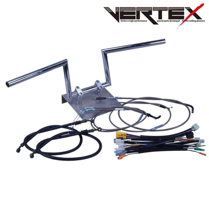 GS400 1型 76-77年 ロボハン アップハンドル セット ブラックメッシュ ダークメッシュ ワイヤー