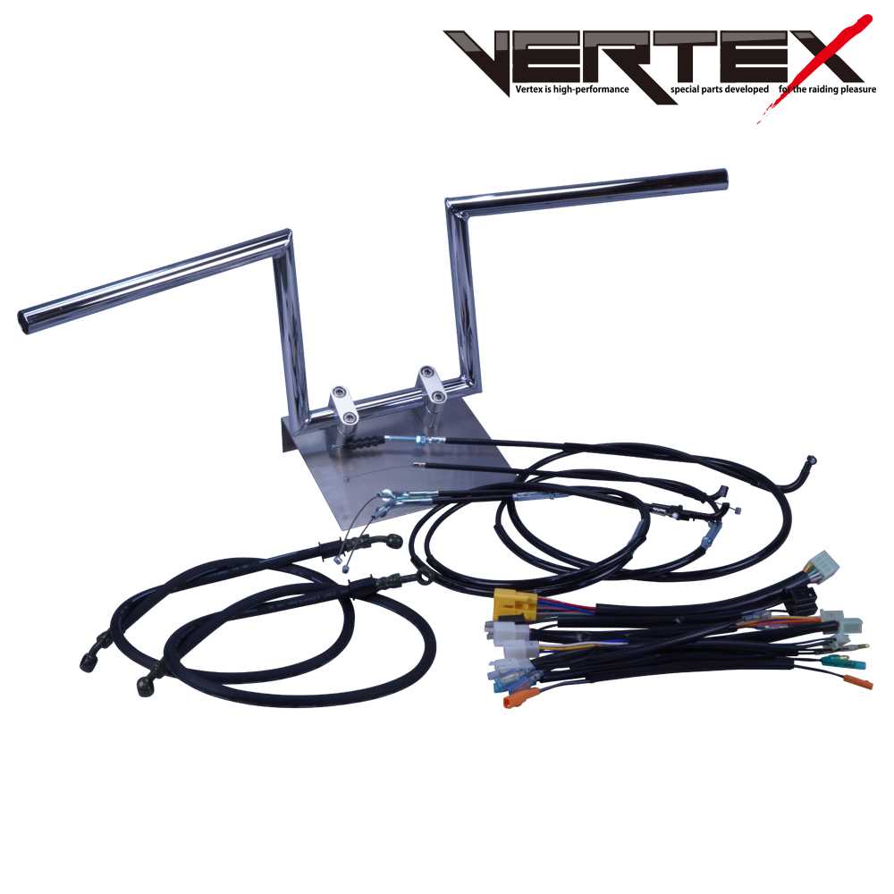 ホーネット250 06-07年 MC31 ロボハン アップハンドル セット ブラック ワイヤー