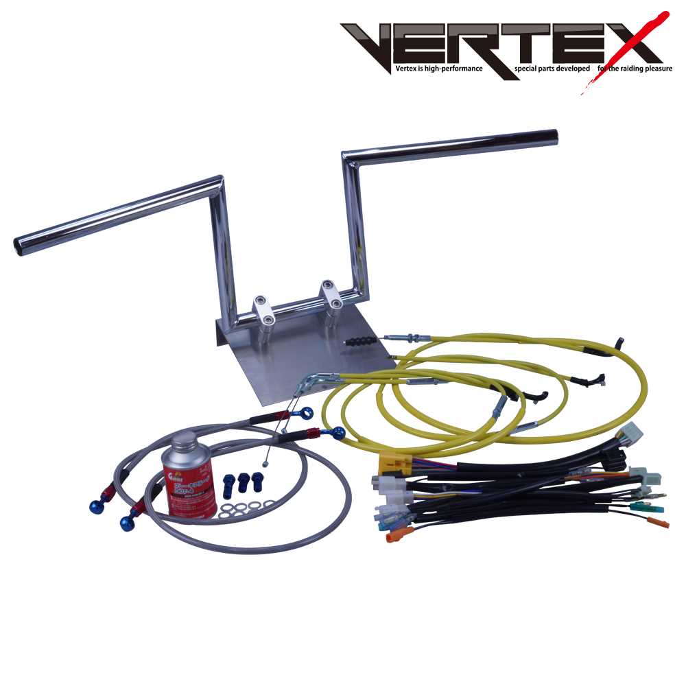 TW200E 00-01年 DG07J ロボハン アップハンドル セット カラー ワイヤー