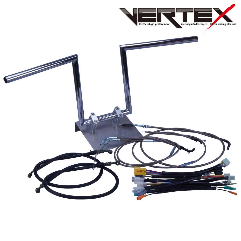 ZRX400/2 04-06年 ZR400E ロボハン アップハンドル セット ブラックメッシュ ダークメッシュ ワイヤー