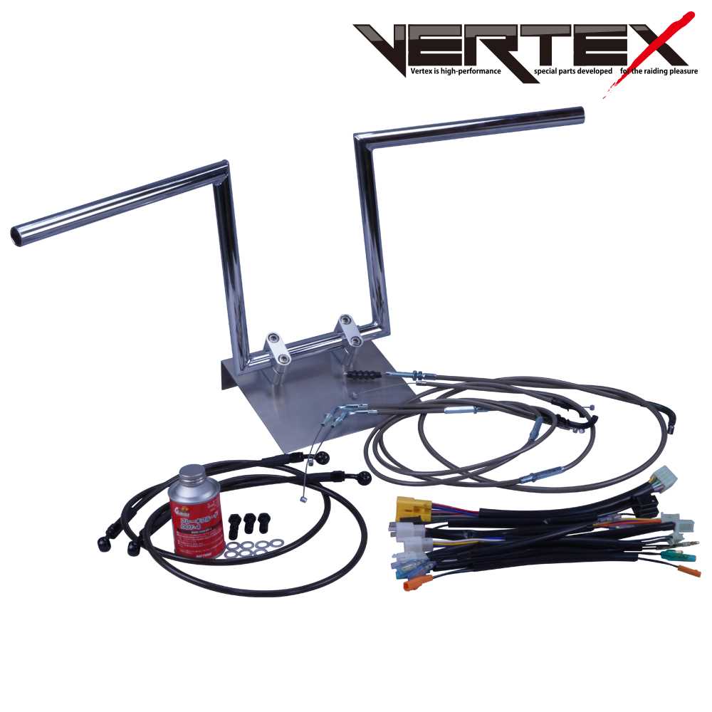 ZRX400/2 94-03年 ZR400E ロボハン アップハンドル セット ブラックメッシュ ダークメッシュ ワイヤー