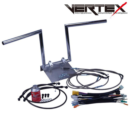 ZRX400/2 94-03年 ZR400E ロボハン アップハンドル セット ブラックメッシュ ダークメッシュ ワイヤー