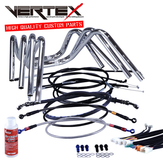 ST250 03-07年 NJ4AA しぼりアップハンドル セット ブラック ワイヤー