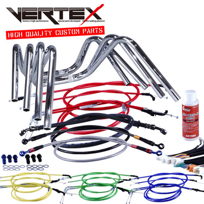 XJR400R 01-07年 RH02J しぼりアップハンドル セット カラー ワイヤー