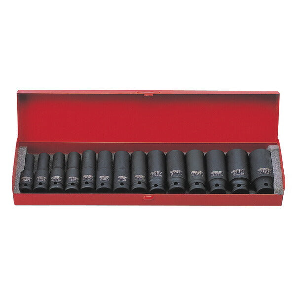 1/2DR 14PC ミリ ディープインパクトソケットセット 差込角(\"SQ):1/2