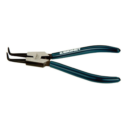 軸用スナップリングプライヤー 先曲90° 全長(mm):180 先端軸径(mm):1.8 対応スナップリング径(φmm):10~25 先端形状:90°先曲り